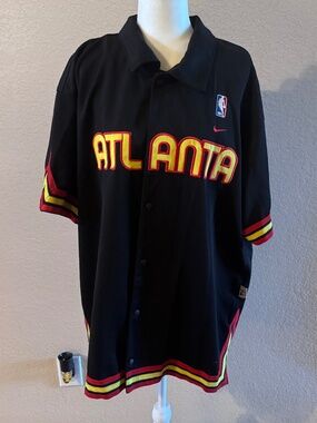 Vintage Atlanta Hawks Nike Rewind 74 Throwback Shooting Shirt Warm Up Jersey XL